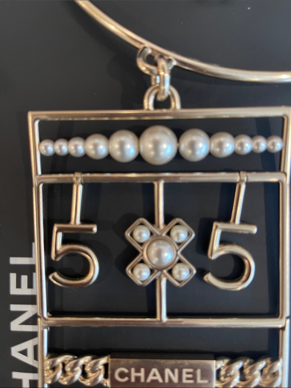 CHANEL Gold-Tone Statement Massive Pendant Necklace with Pearl Accents - Picture 13 of 17